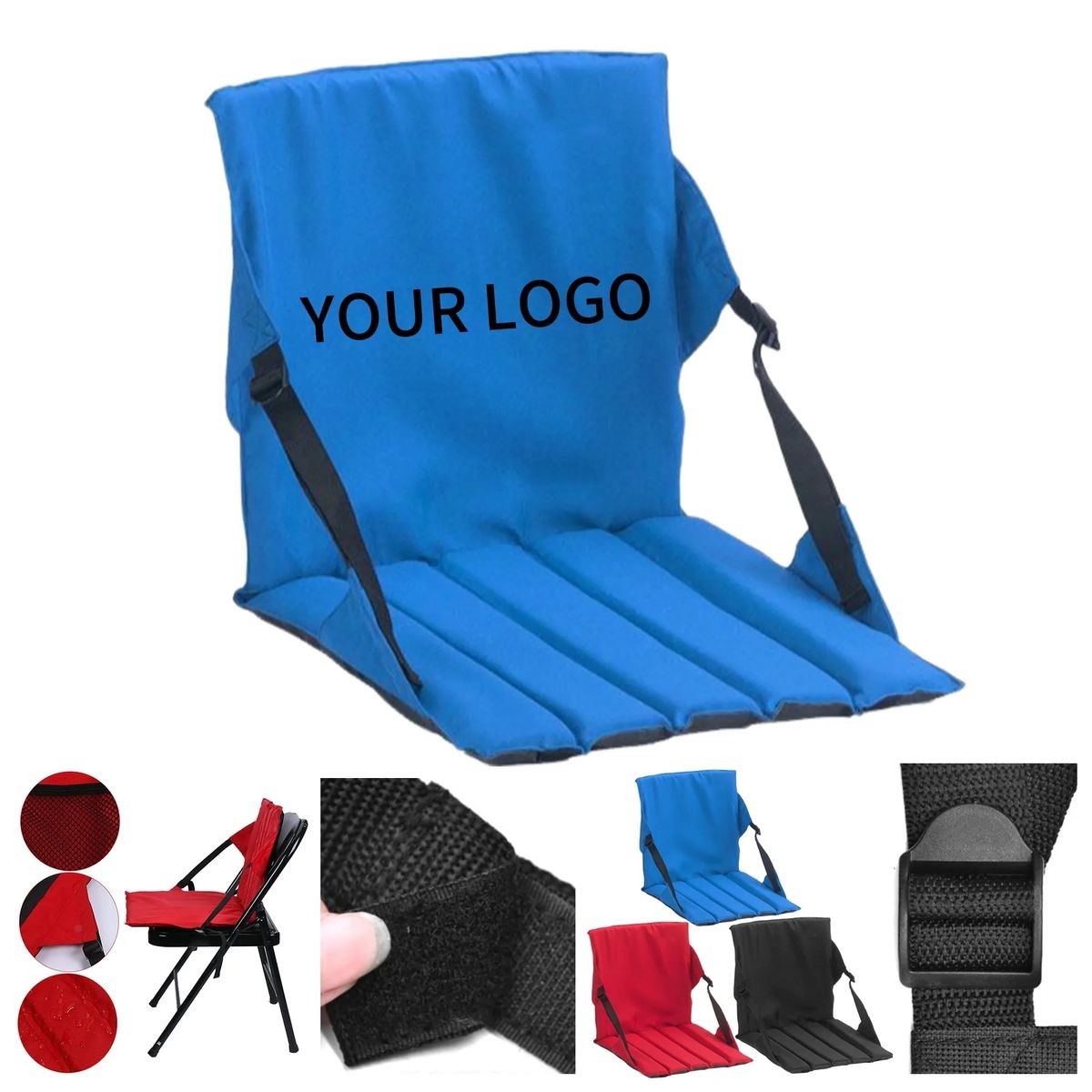 Folding Oxford Seat Cushion with Adjustable Buckles 3