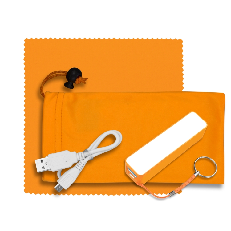 Mobile Tech Power Bank Accessory Kit in Microfiber Cinch Pouch 3