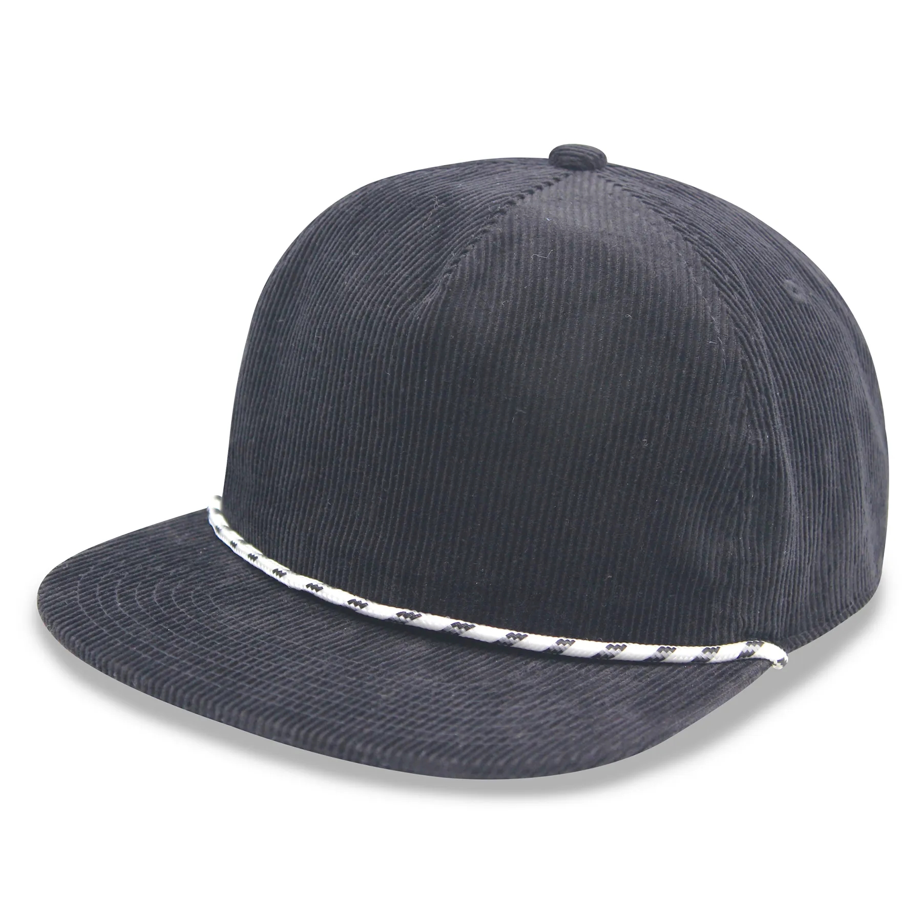 Corduroy Low Profile 5 Panel Unstructured Flat Bill Snapback