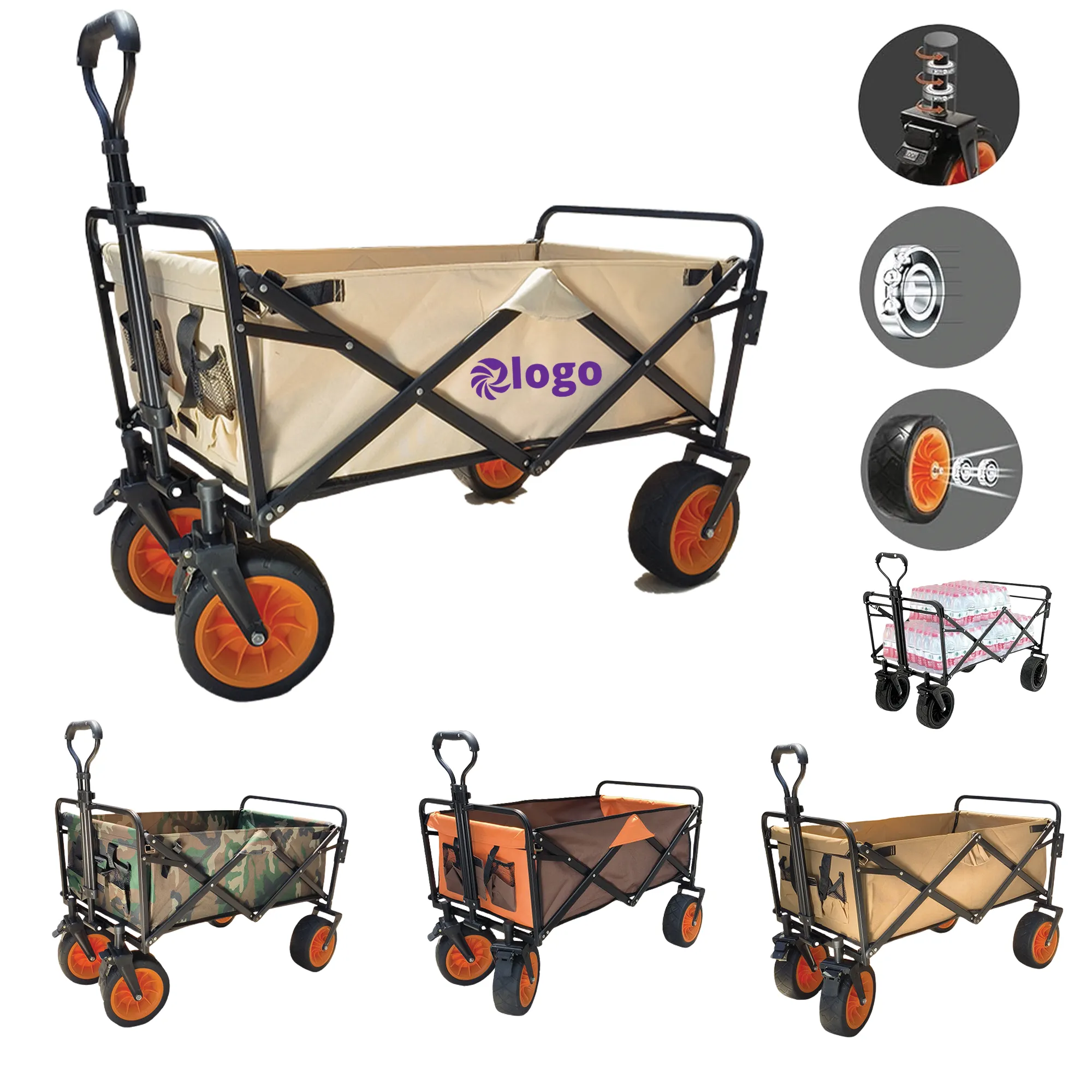 Collapsible Folding Utility Cart w/Beach Wheels 9