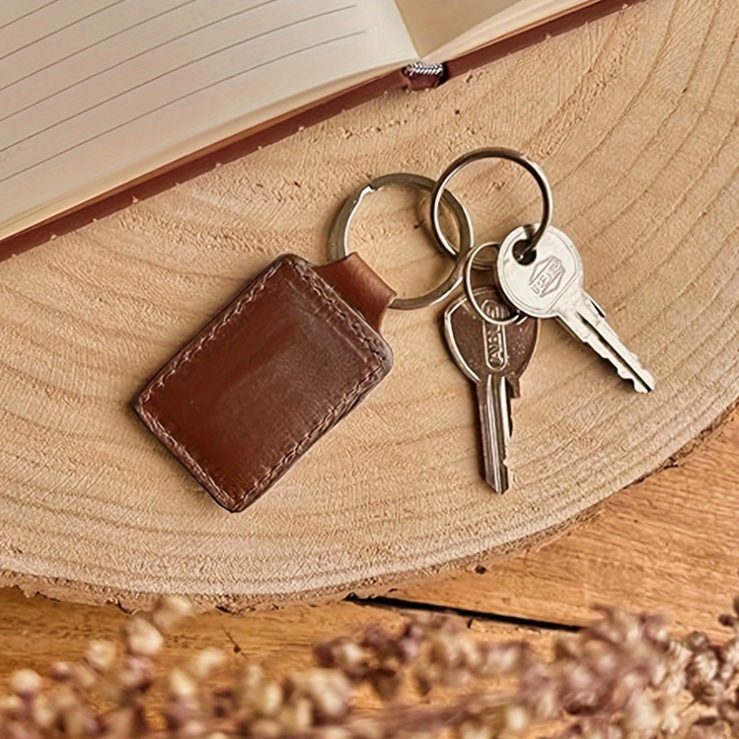 PU Leather Rectangle Keychain 6
