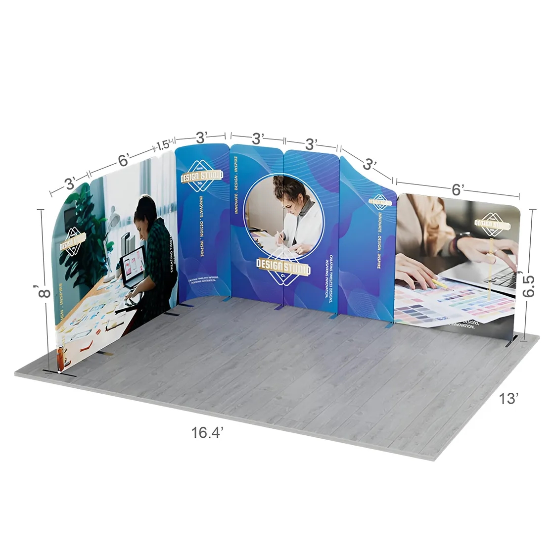 16.4x13ft Magnetic Modular Fabric Displays - L Shape 11