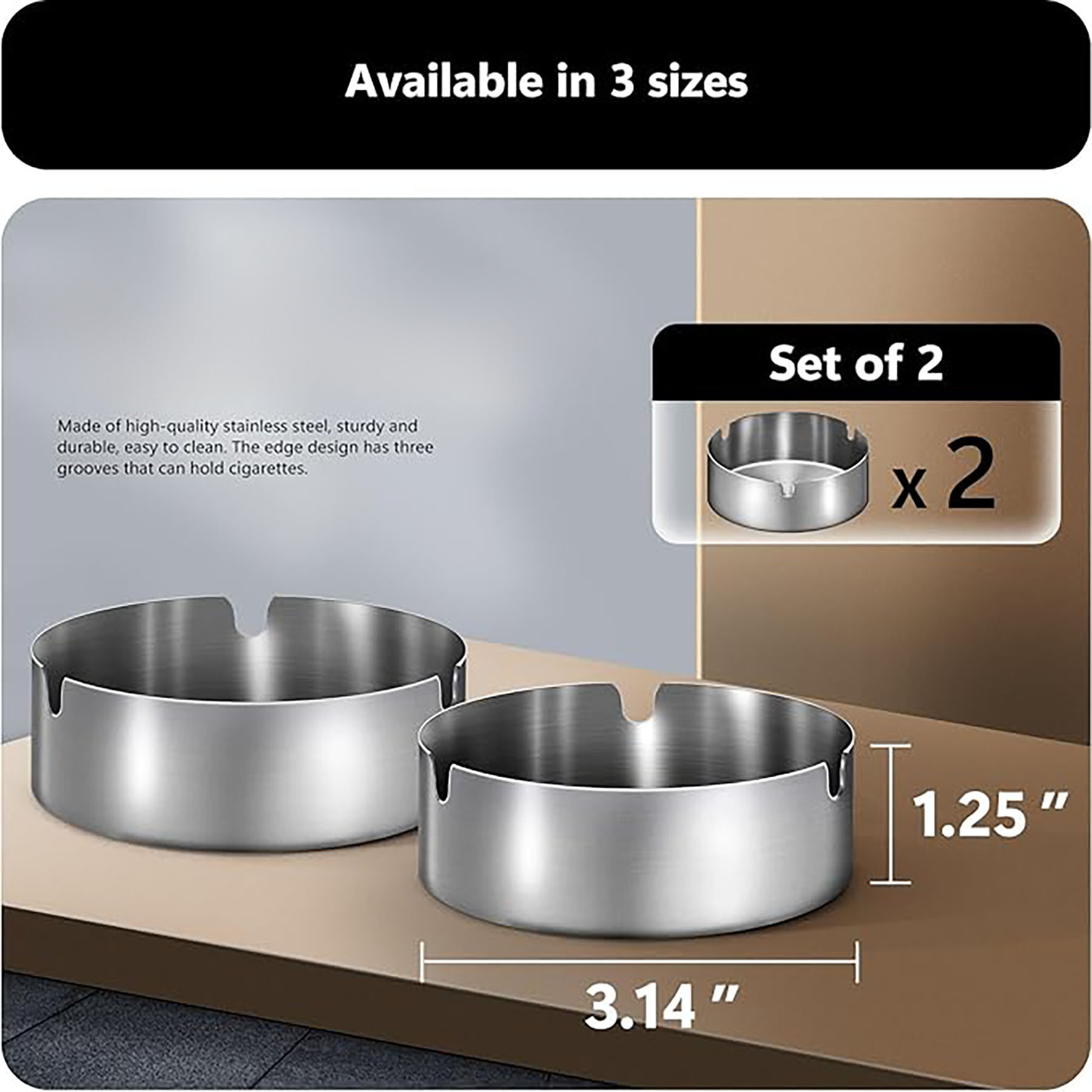 Stainless Steel Outdoor Ashtray 2