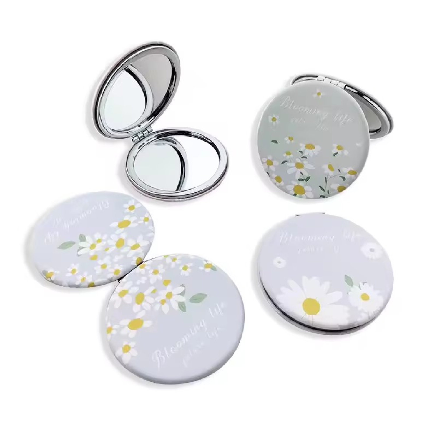 PU Leather Folding Pocket Compact Mirror 4