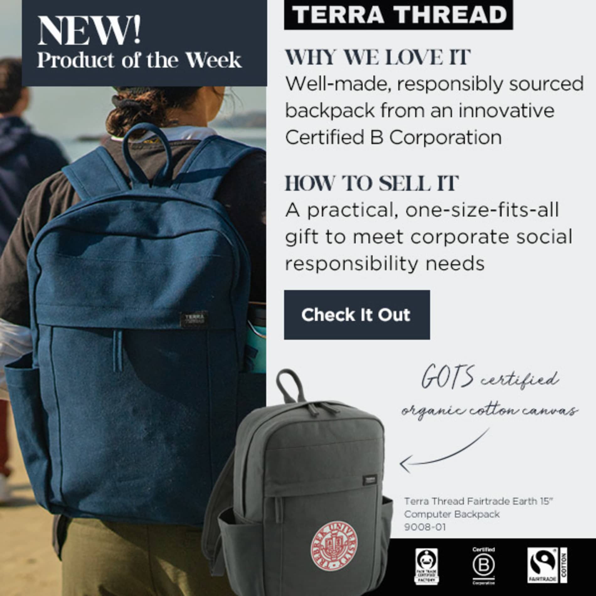 Terra Thread Fairtrade Earth 15" Computer Backpck 89