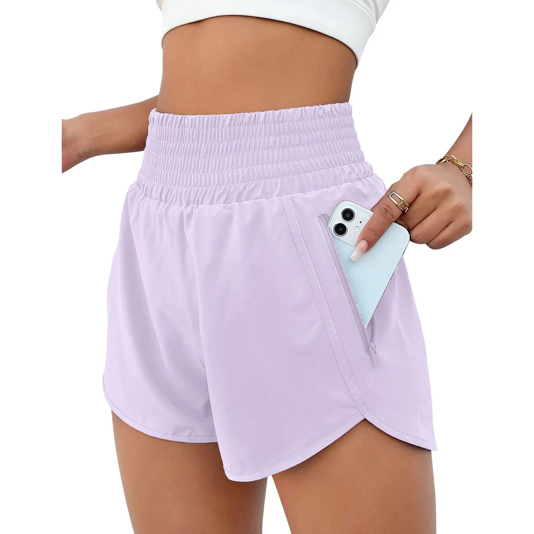 Women's Sports High-Waisted Running Pocket Shorts 13
