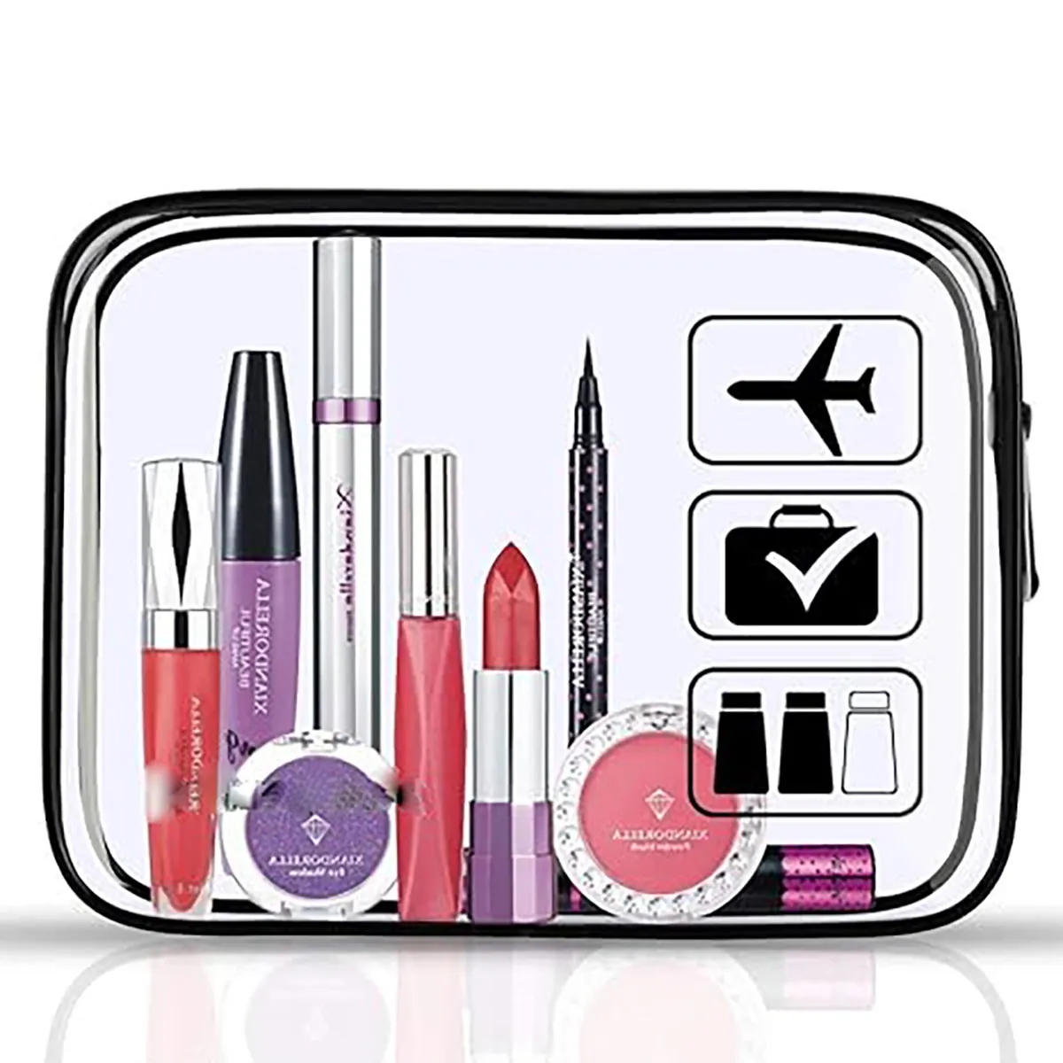 Clear Makeup Bag Waterproof Cosmetic Pouch Set 5