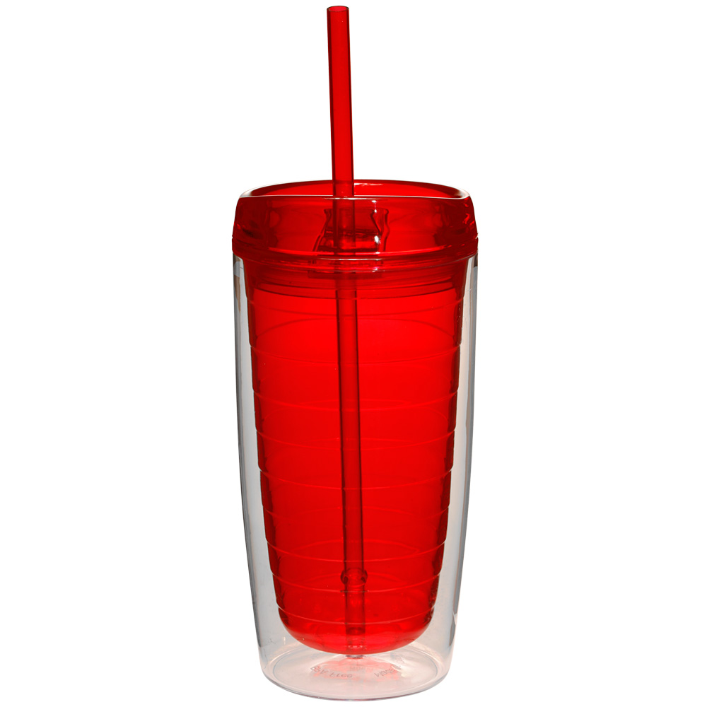 Econo 16 oz Double Wall Tumbler With Lid And Straw 1