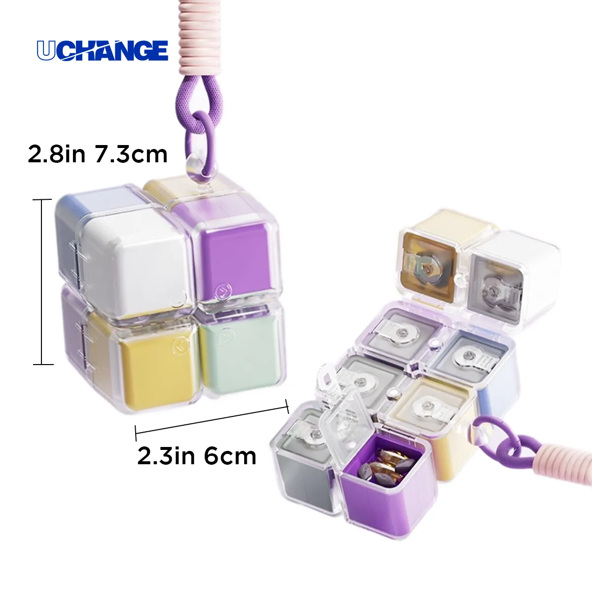 7-Day Cube Pill Organizer With Lanyard 3