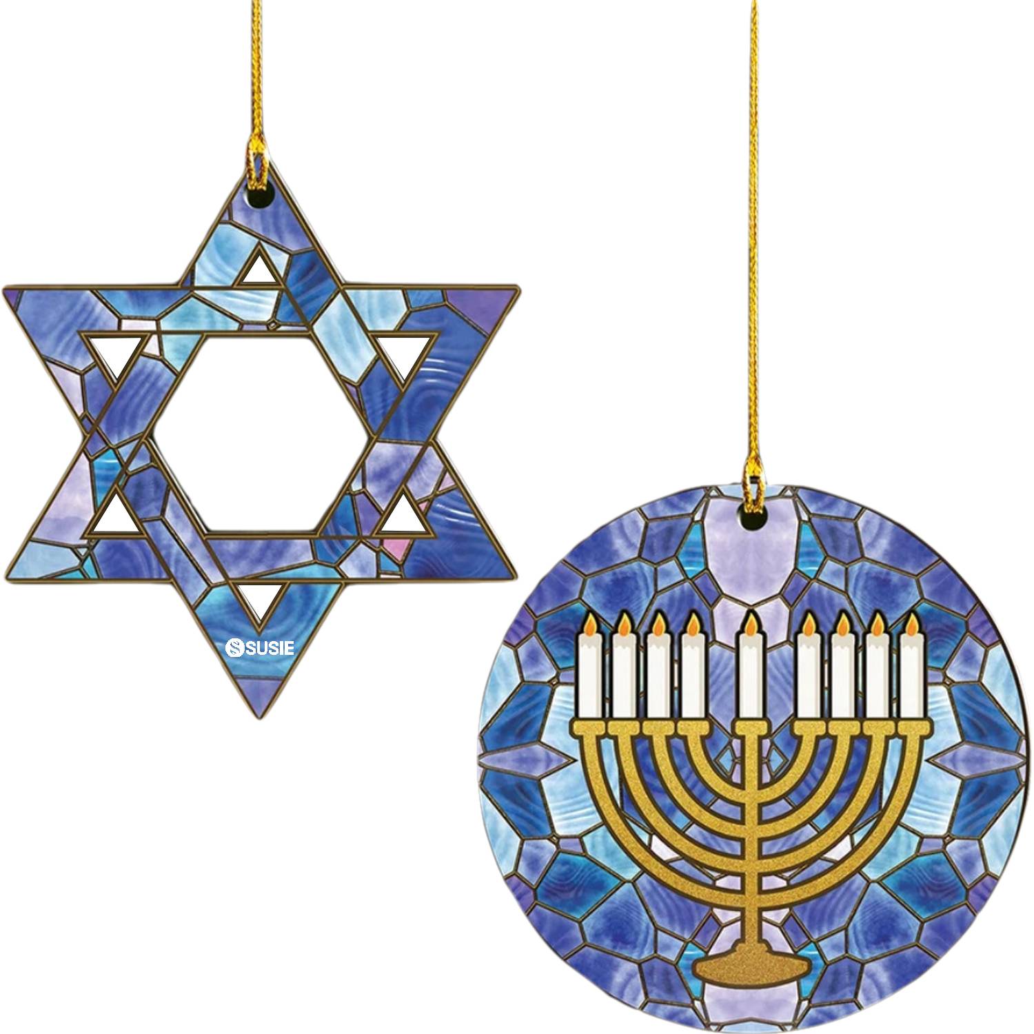 2PCS Acrylic Hanukkah Ornament Set 2