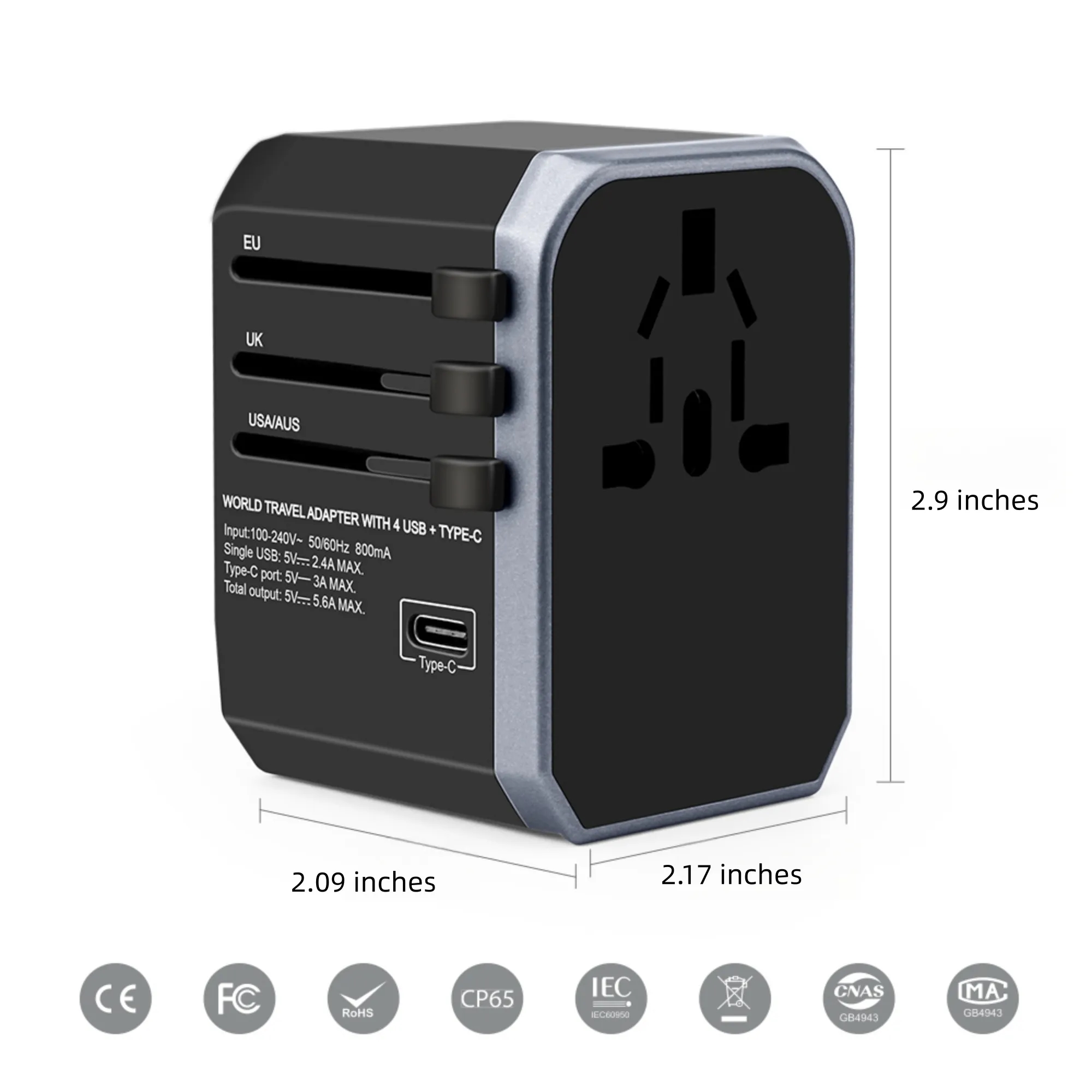 MOQ 100PCS The Versatile All-in-one Universal Travel Adapter 7
