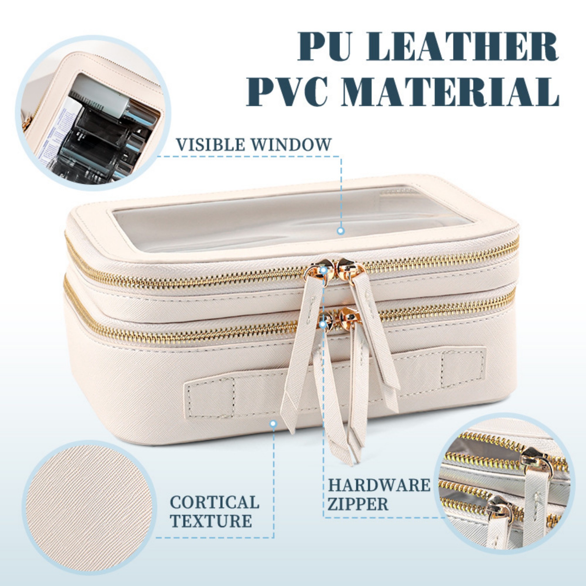 Double Layer Clear Makeup Bags 3