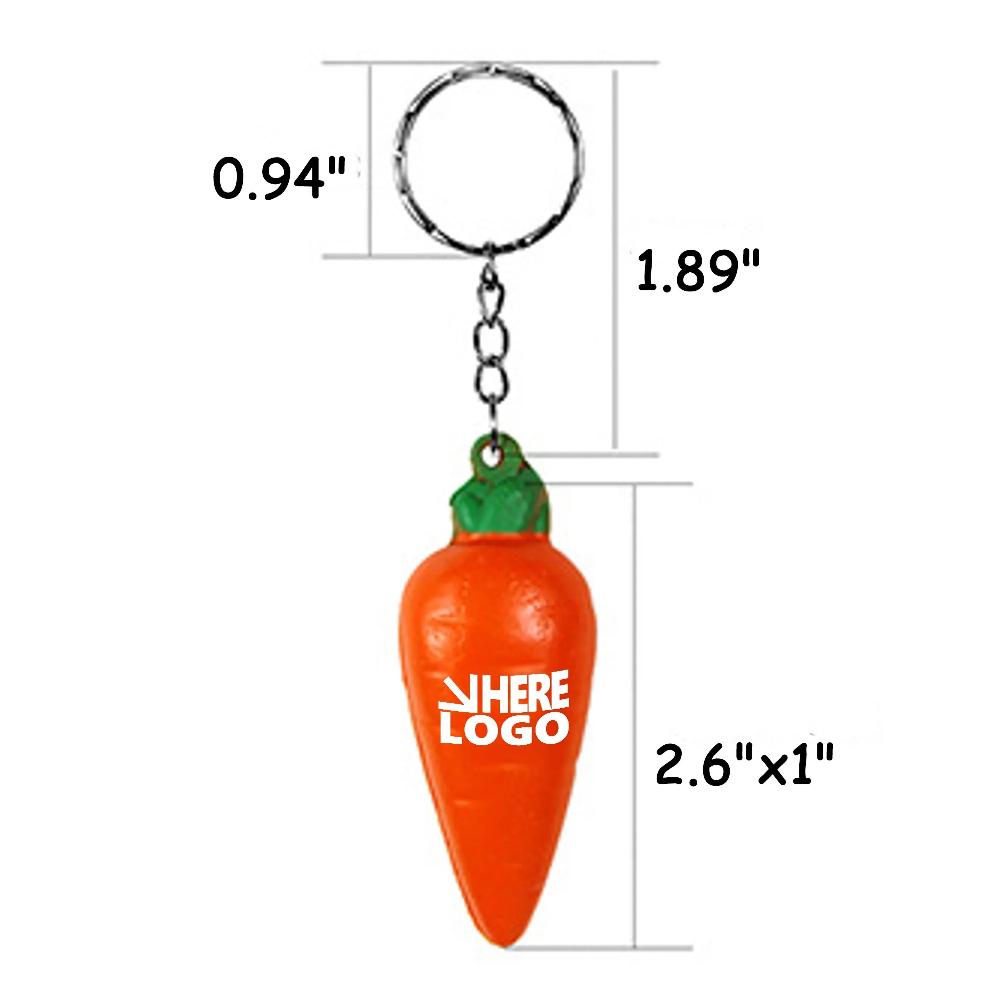 MOQ 20 Carrot Stress Relieve Toy Keychain 2