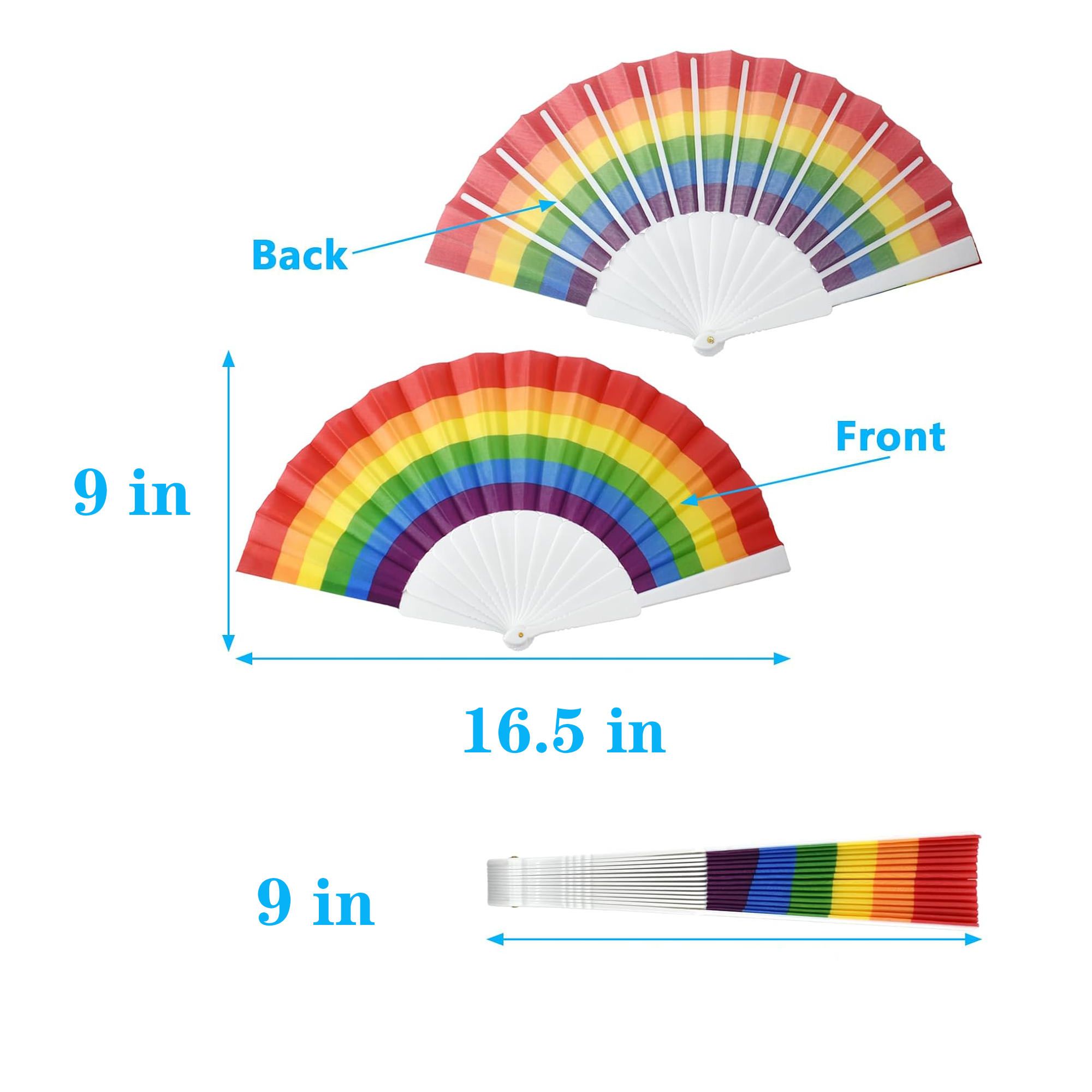 Folding Rainbow Cloth Fan 4