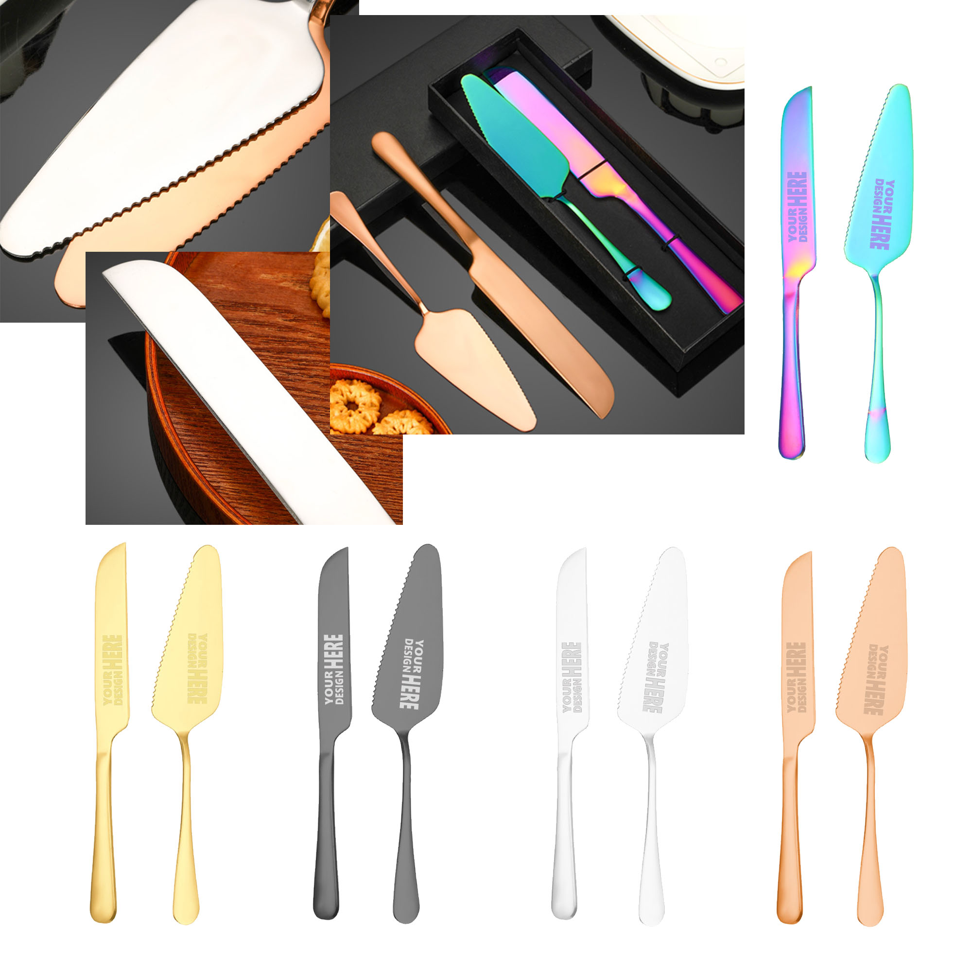 MOQ50 Cake Knife And Spatula Stainless Steel Set 3