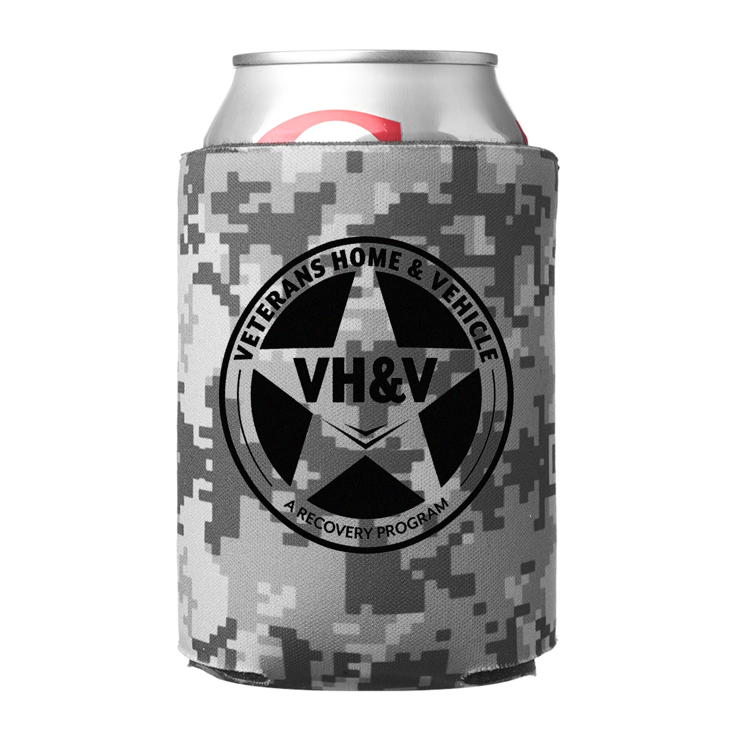 Digital Camo Can Cooler (1 Color Imprint), custom koozie with logo imprint 4