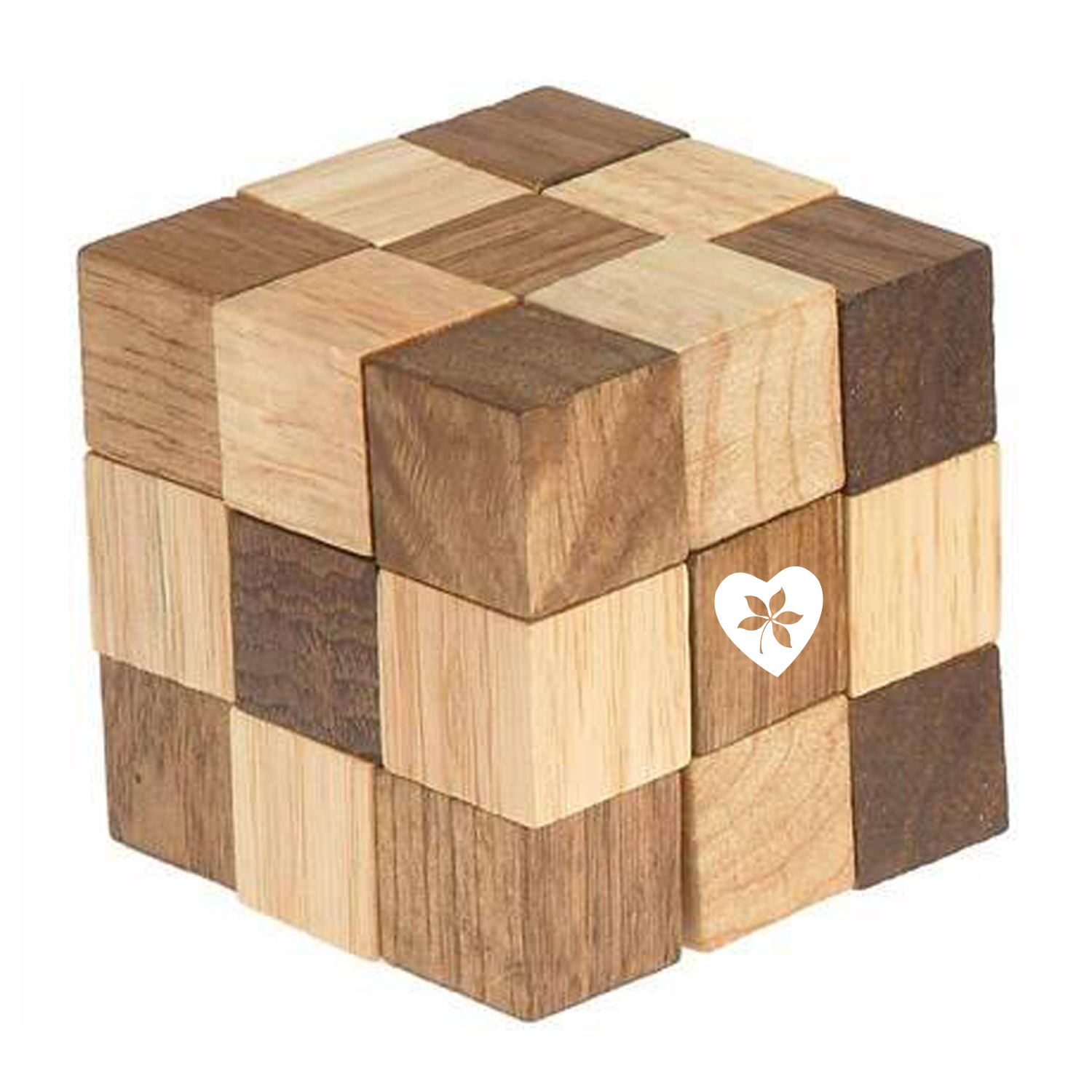 3" Cube Chain Wooden Puzzle 1