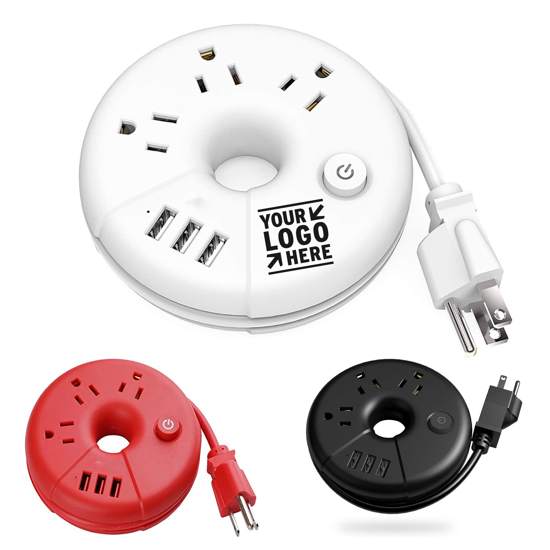Travel Power Strip 3 USB Outlets Desktop Charging Station 2