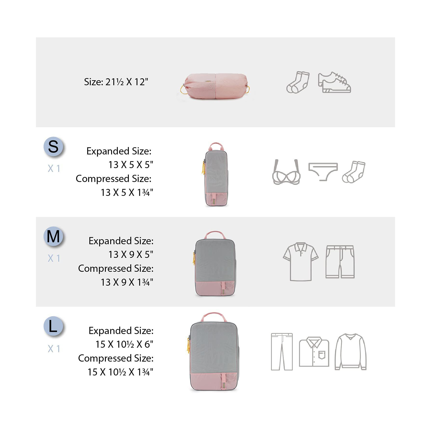 Compression Packing Cubes for Suitcases 3
