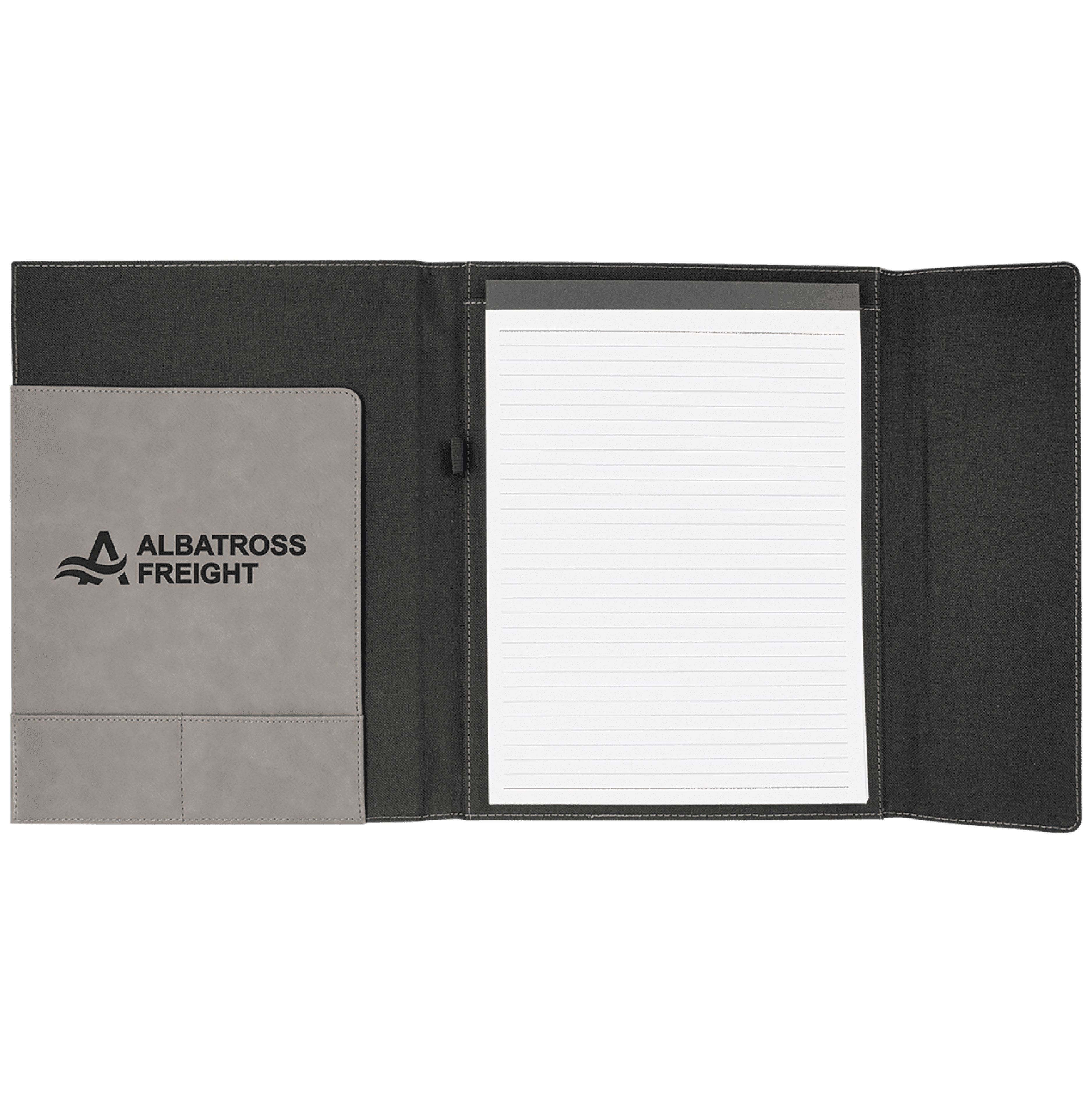 9" x 12" Gray Leatherette & Black Canvas Portfolio 8