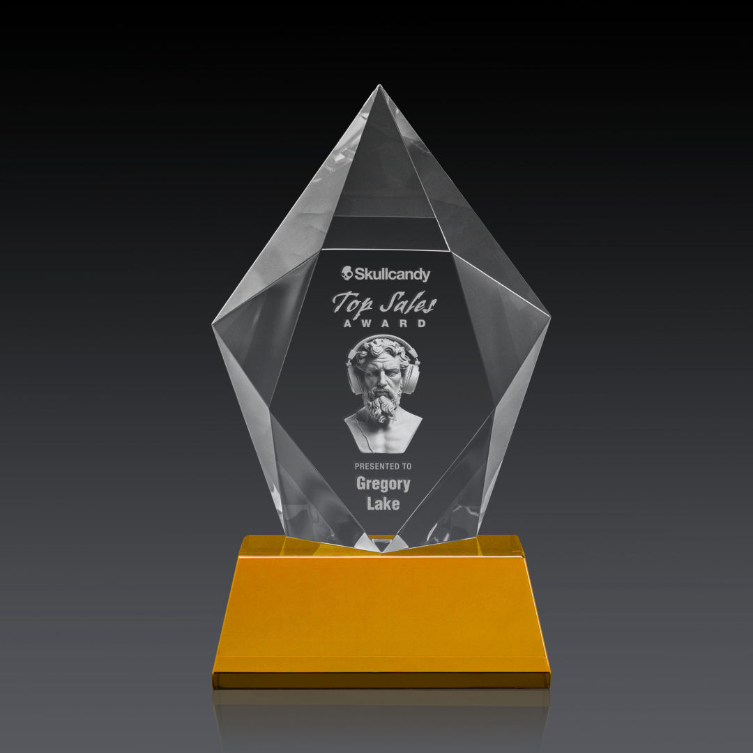 Devron 3D Award on Base - Amber 3