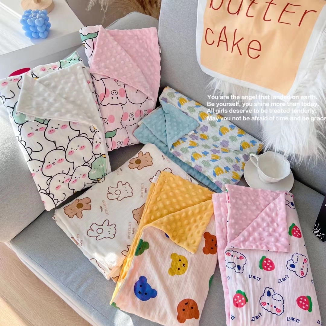Baby Blanket  with Double Layer Dotted Backing 4