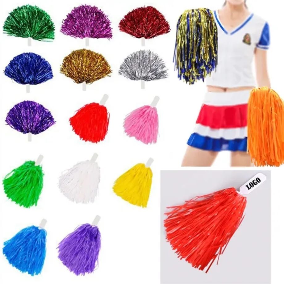 Cheerleading Pom Poms with Plastic Handle 1