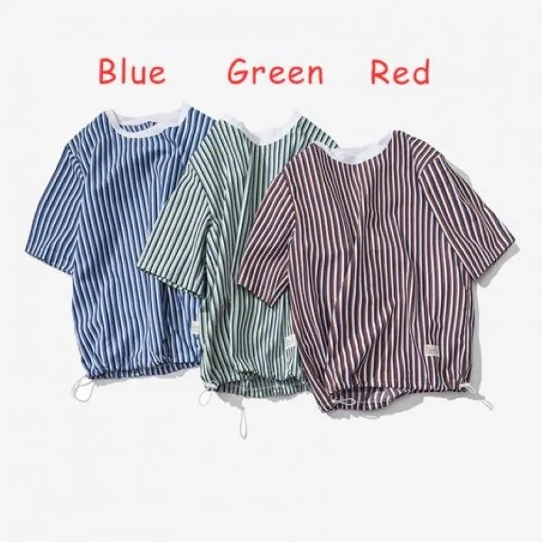 Men's Vertical Striped Streetwear Half Sleeve Casual T-Shirt 1