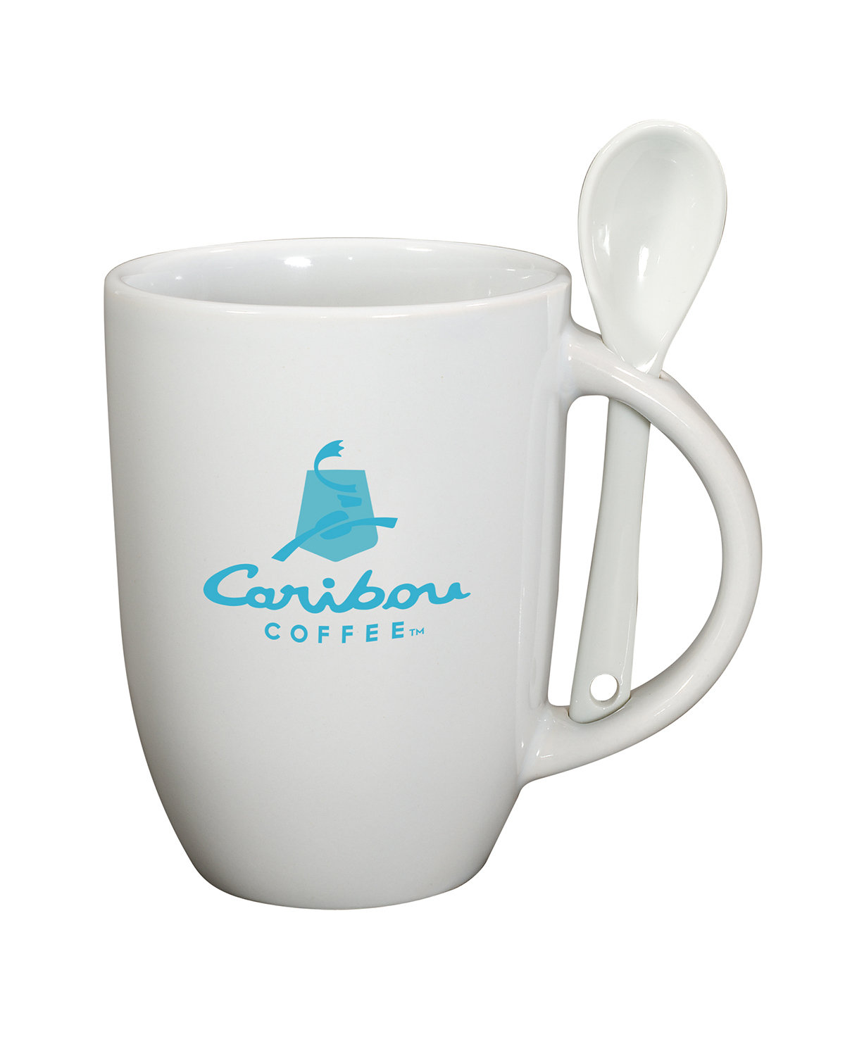 12 oz Dapper Ceramic Mug With Spoon 2