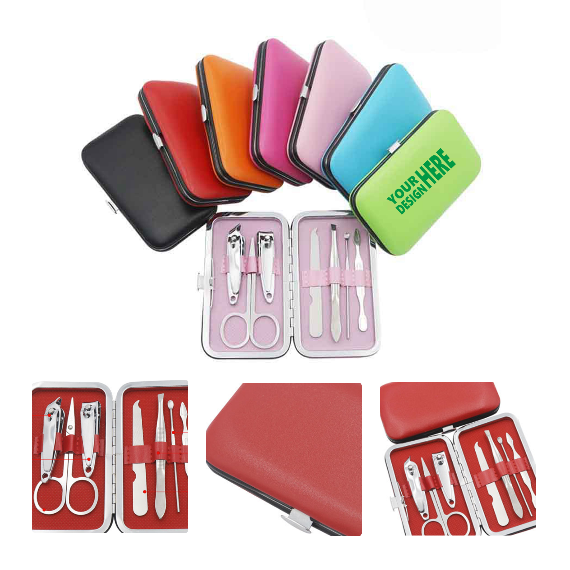 MOQ 50 Candy Color Nail Clipper Set 7-Piece Manicure Kit Custom Logo 1