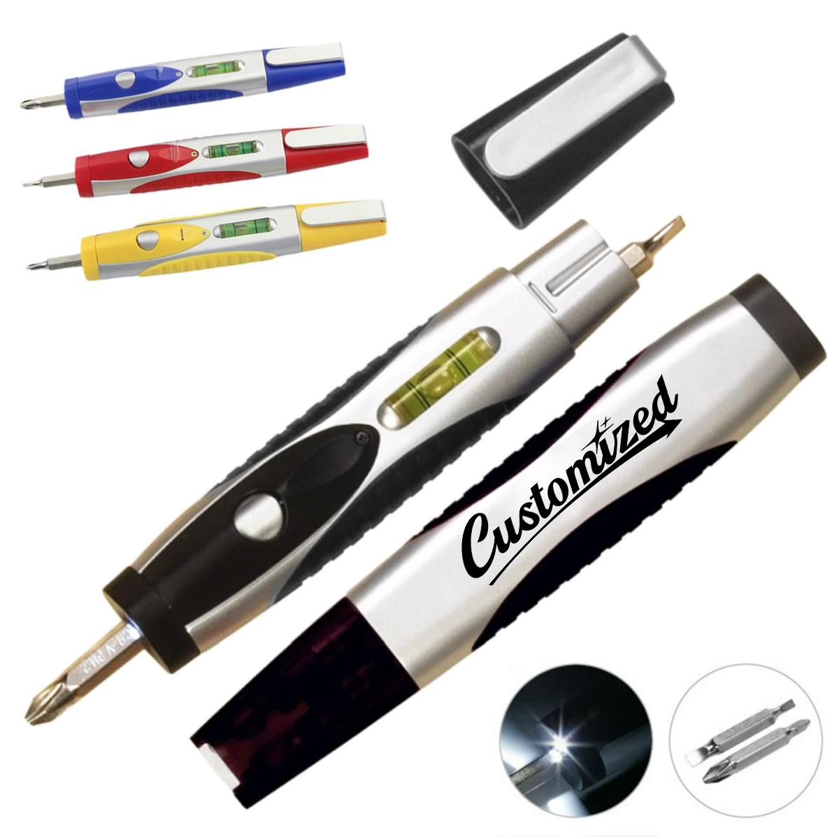 Multi Tool LED Pen with Interchangeable Screwdriver Bits 6