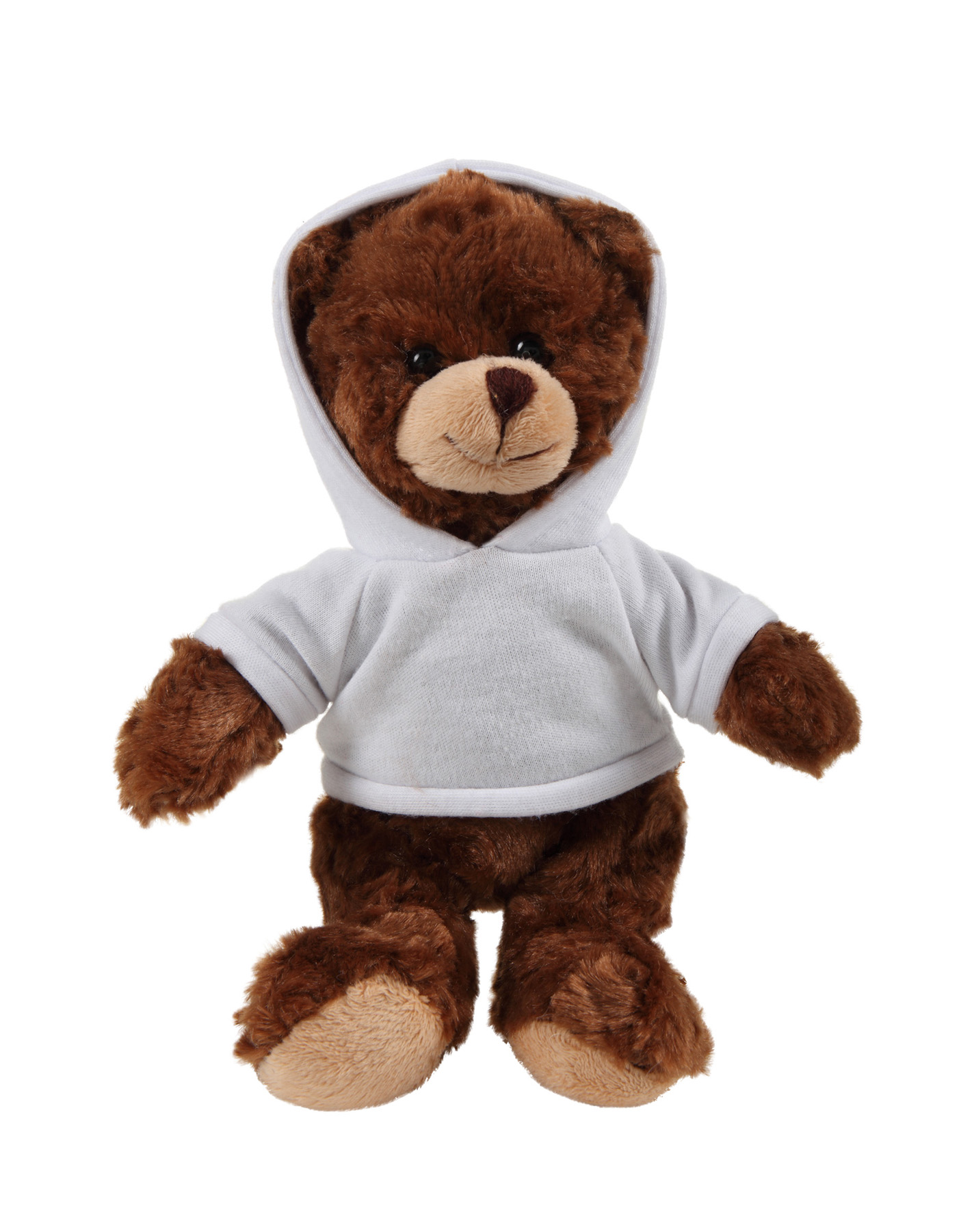 soft plush  Chocolate Curly Sitting Bear with hoodie 6