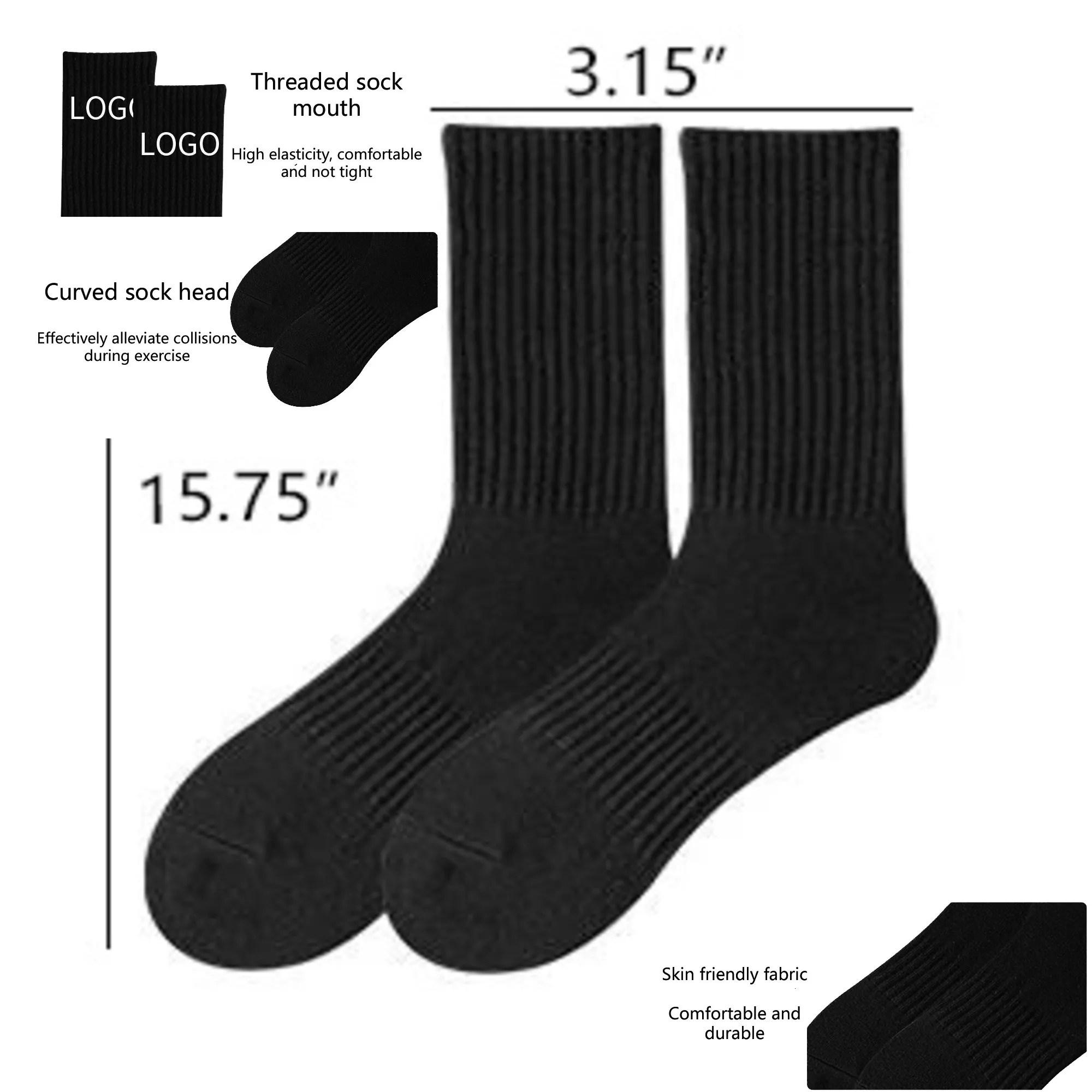 Solid Color Casual Breathable Shaping Cotton Socks 4