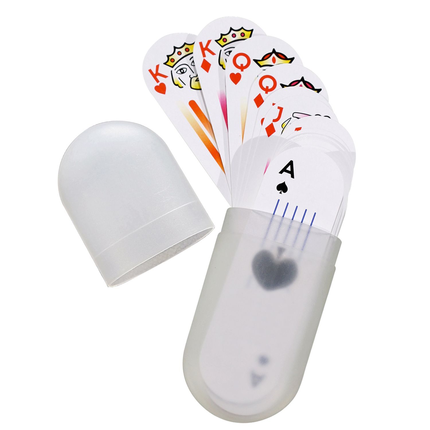 Small Oval Deck Of Cards In Plastic Holder 2