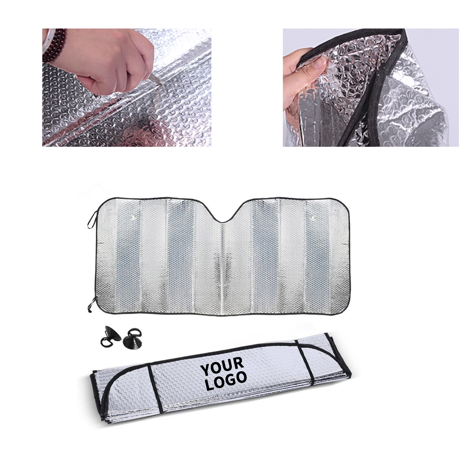 Thick Five Layer Reflective Car Windshield Sunshade 57.1" x 27.4" 1