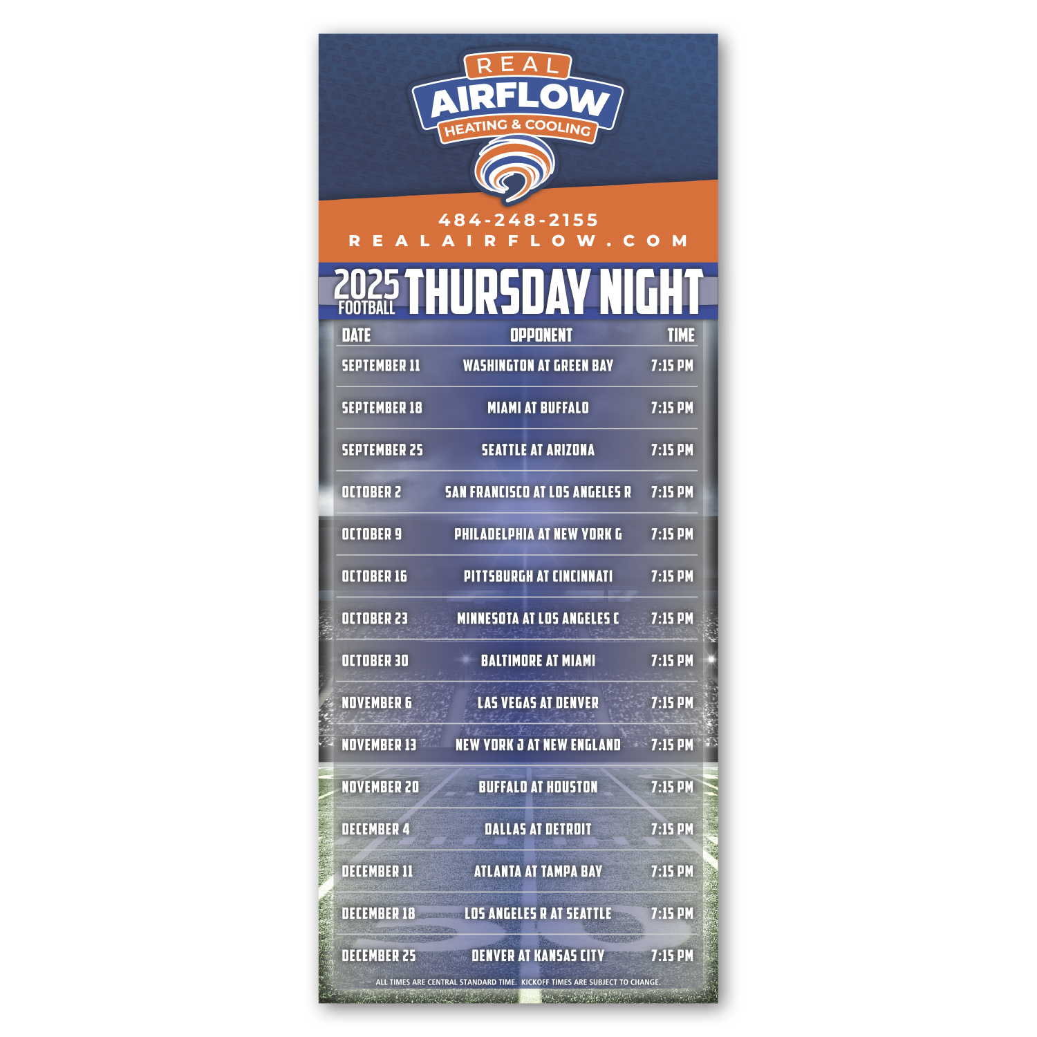 Football Schedule Magnet 1