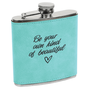 6 Oz. Laserable Leatherette Stainless Steel Flask, custom water bottle with logo imprint 11