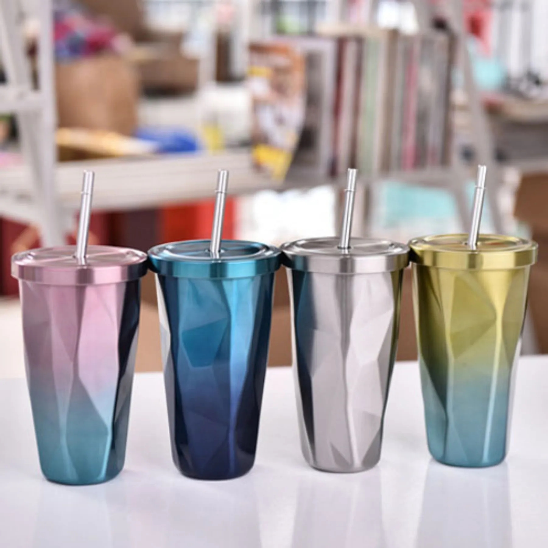 18oz Gradient Diamond-shaped Cup 12