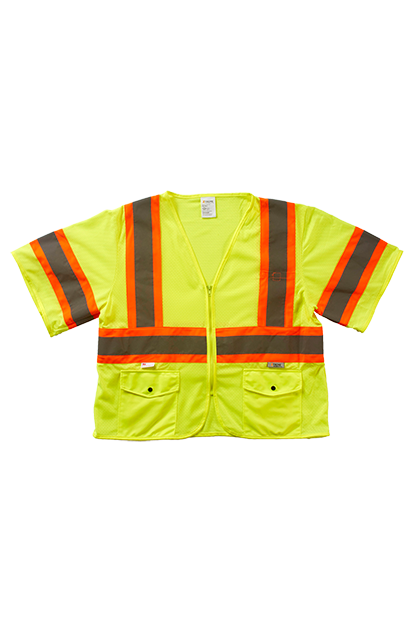 Xtreme Visibility DOT Class 3 Contrast Stripe Zip Vest 2
