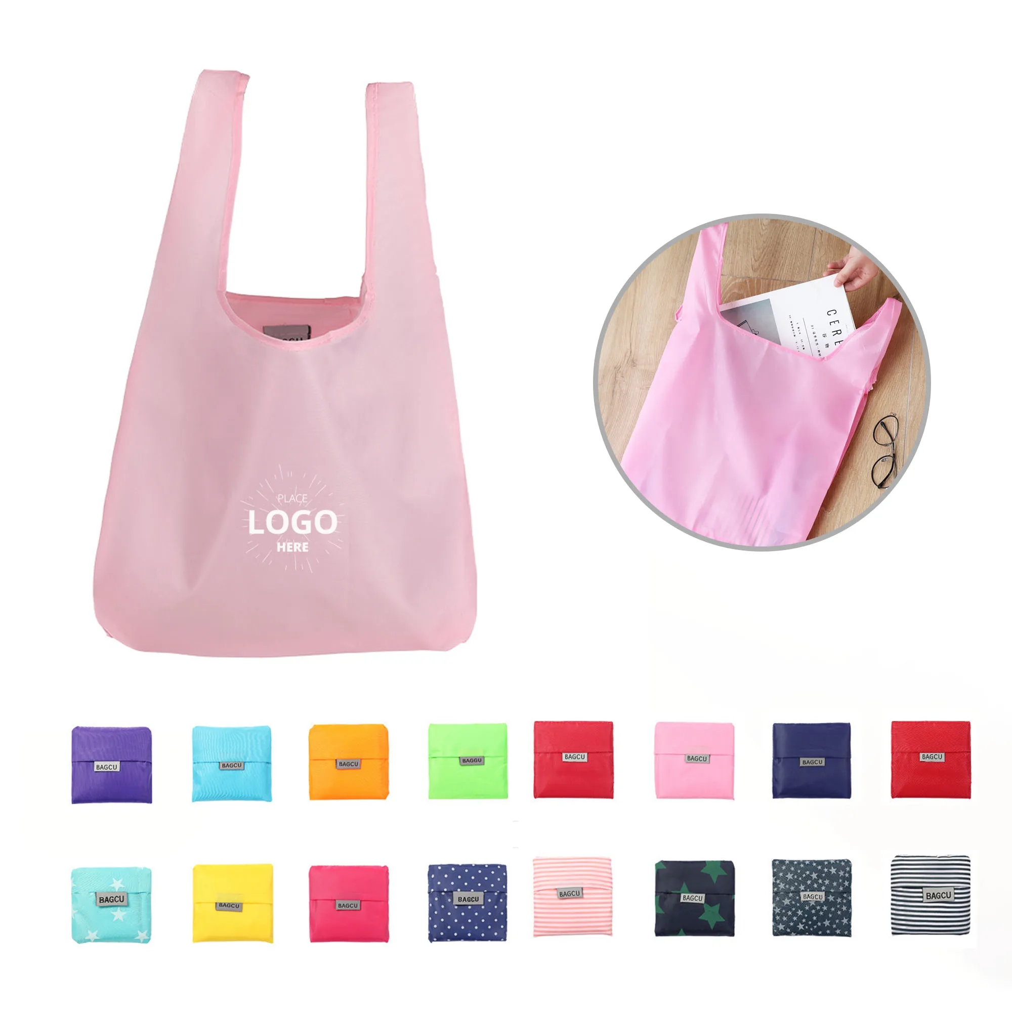 Folding Shopper Tote Bag, custom tote bag with logo imprint 11