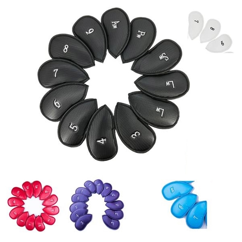 Golf 12Pcs Thick Leather Iron Head Covers Set 1