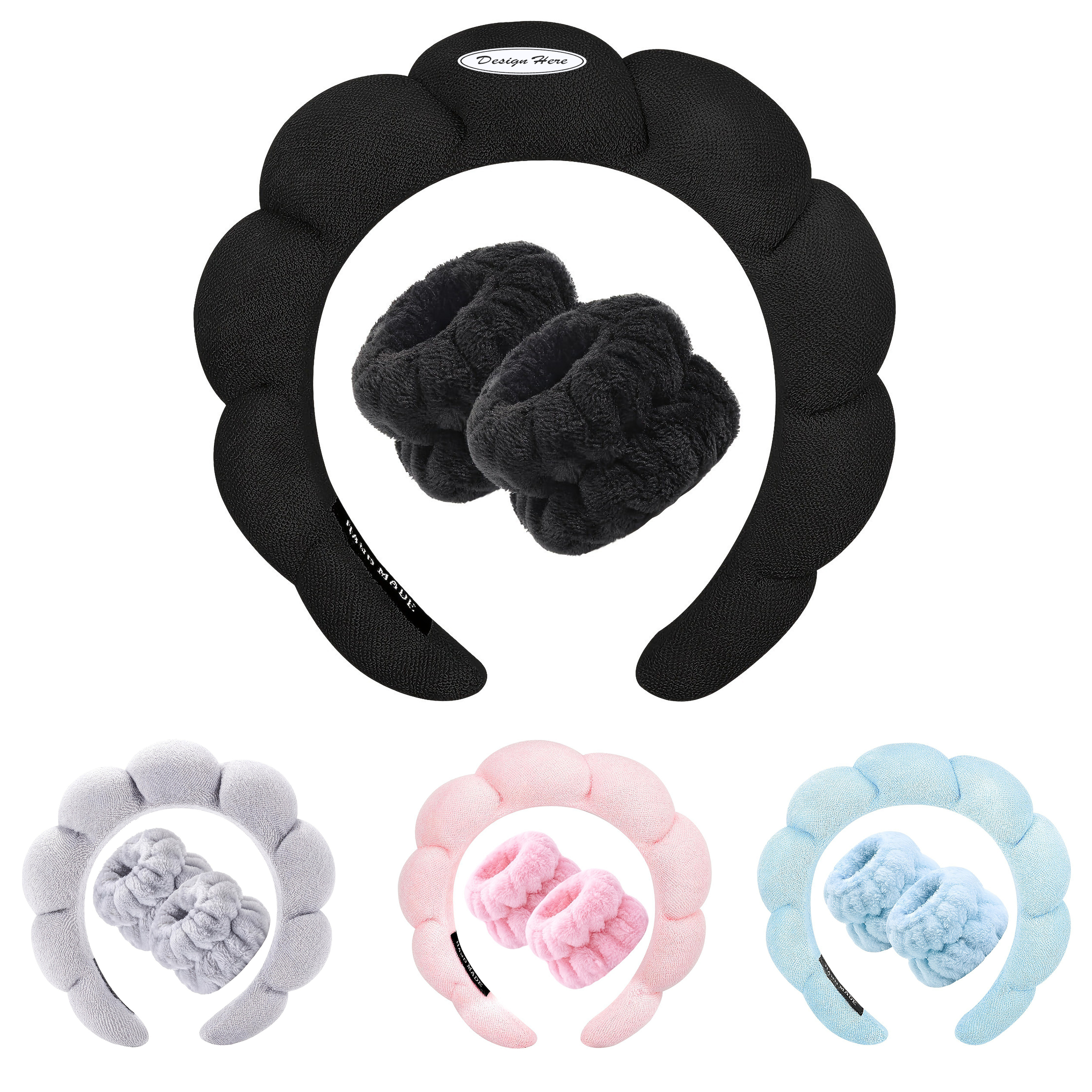 Soft Plush Headband & Wristband Set ?C Absorbent Fit 4