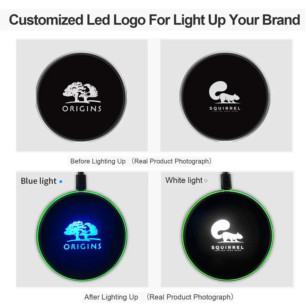 Hot Selling 15W Wireless Charger Light-up Your Brand 5