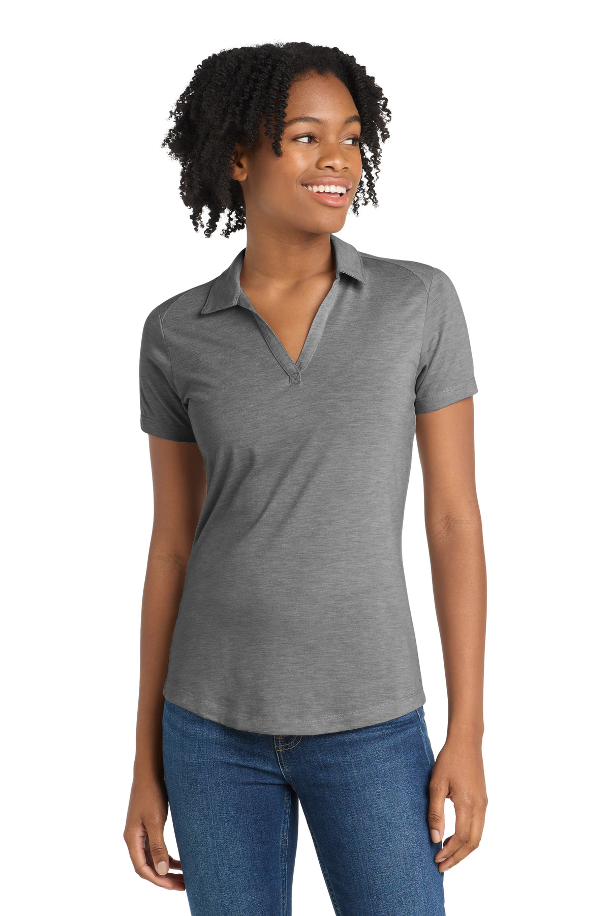 Sport-Tek Women's PosiCharge Tri-Blend Wicking Polo. LST405 6