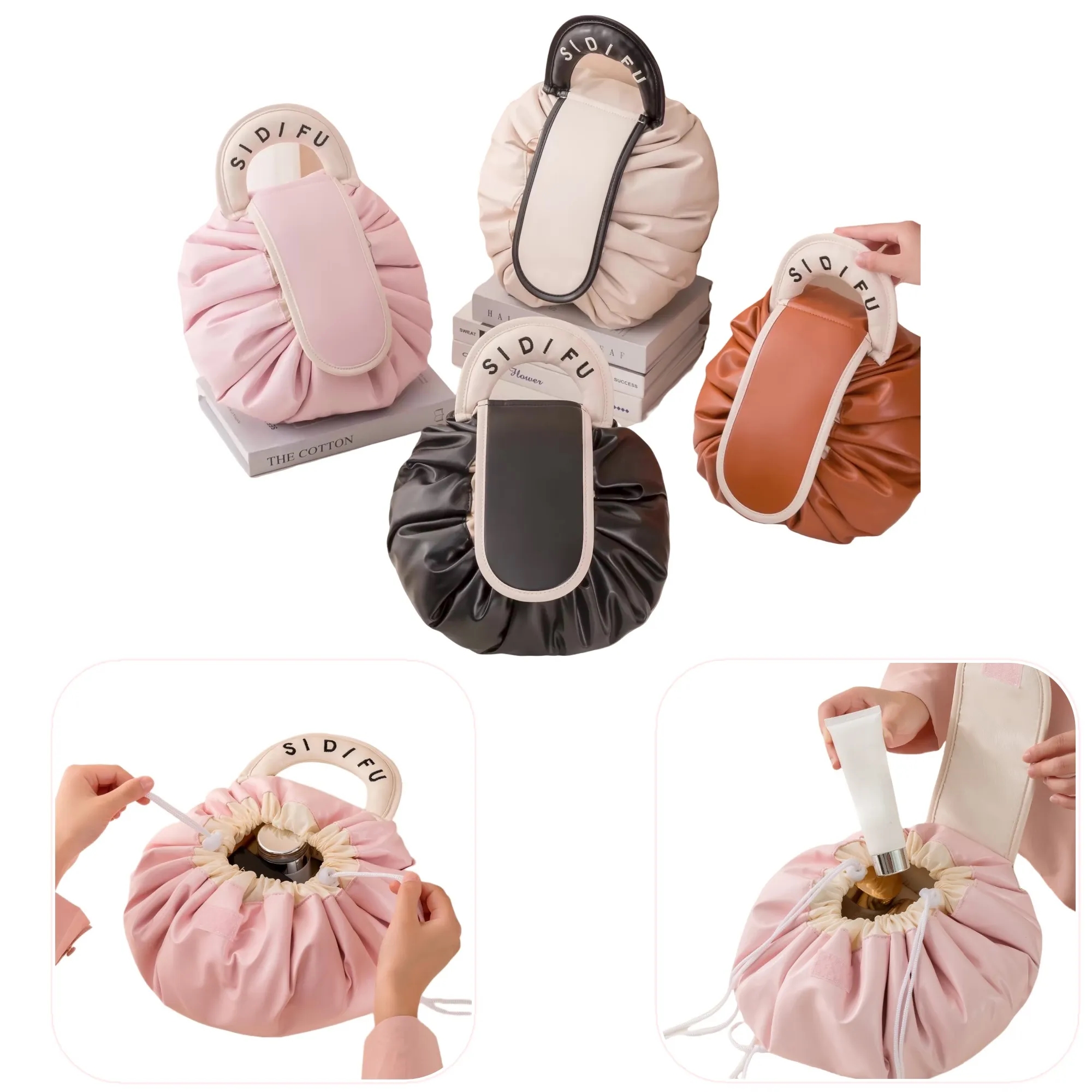 PU Leather Drawstring Makeup Bag 4
