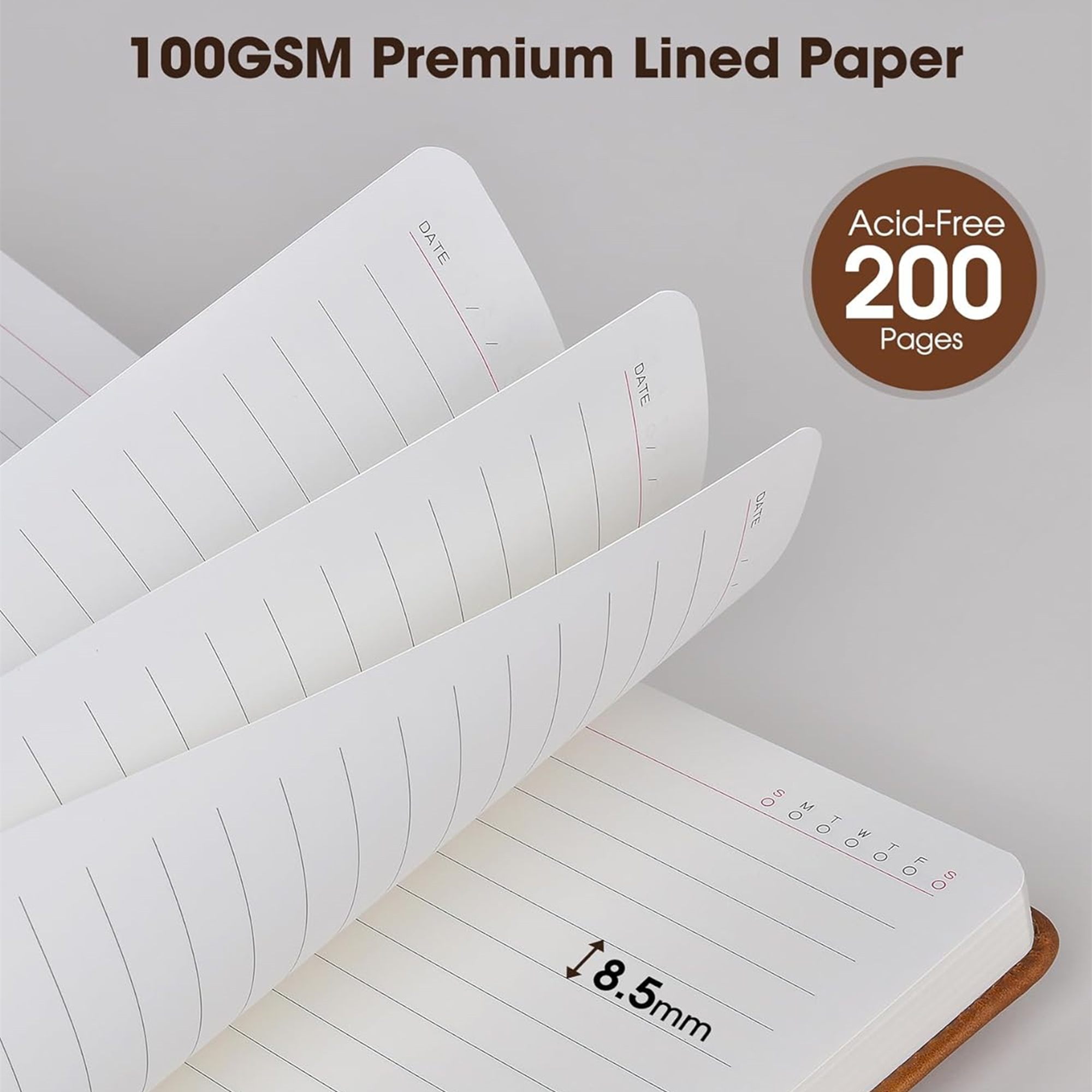 A5 Lined Leather Journal Notebook 200 Pages 2