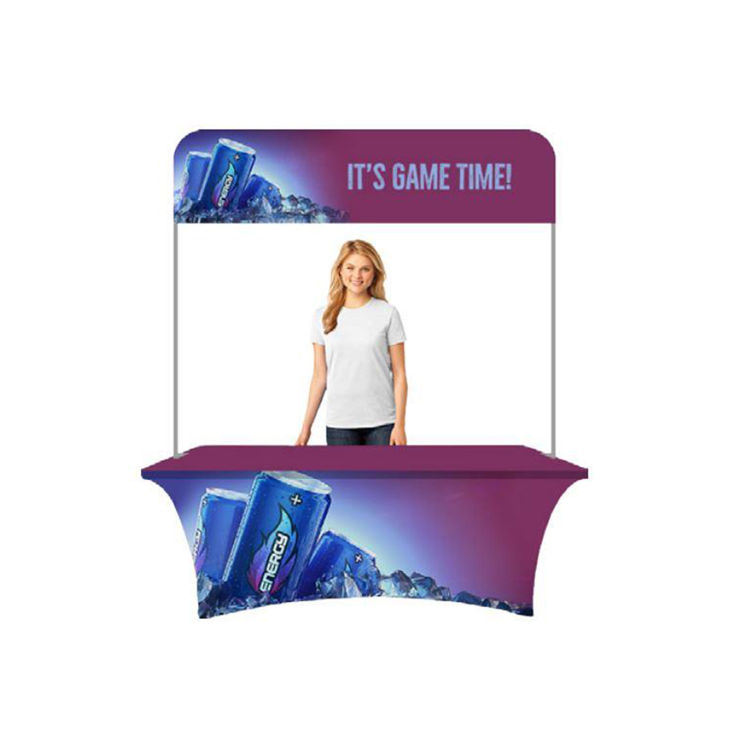 Overhead 6' Top Display w/ Open Back Table Cover