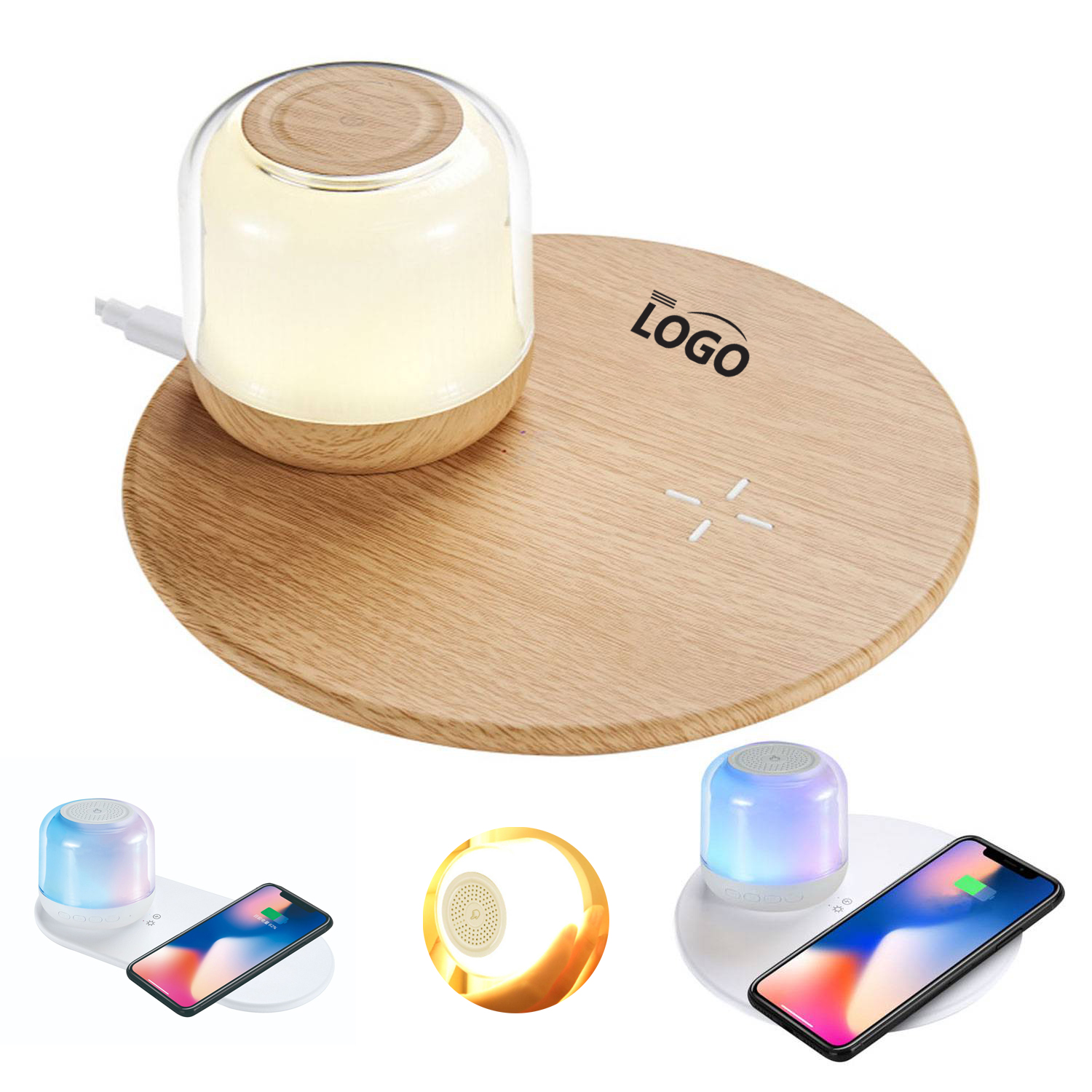 Wireless Fast Charging Station with Night Light and  Speaker 3