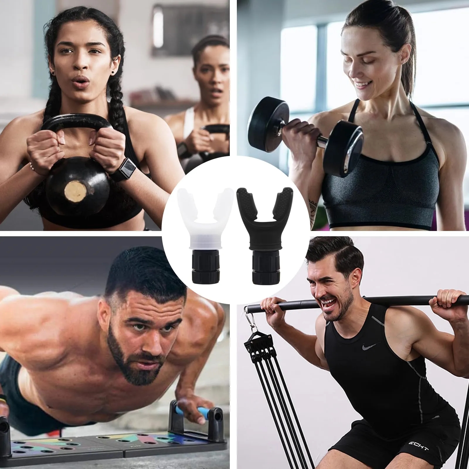 Adjustable Portable Lung Trainer for Athletes - Silicone Breathing Exercise Device with Resistance  2