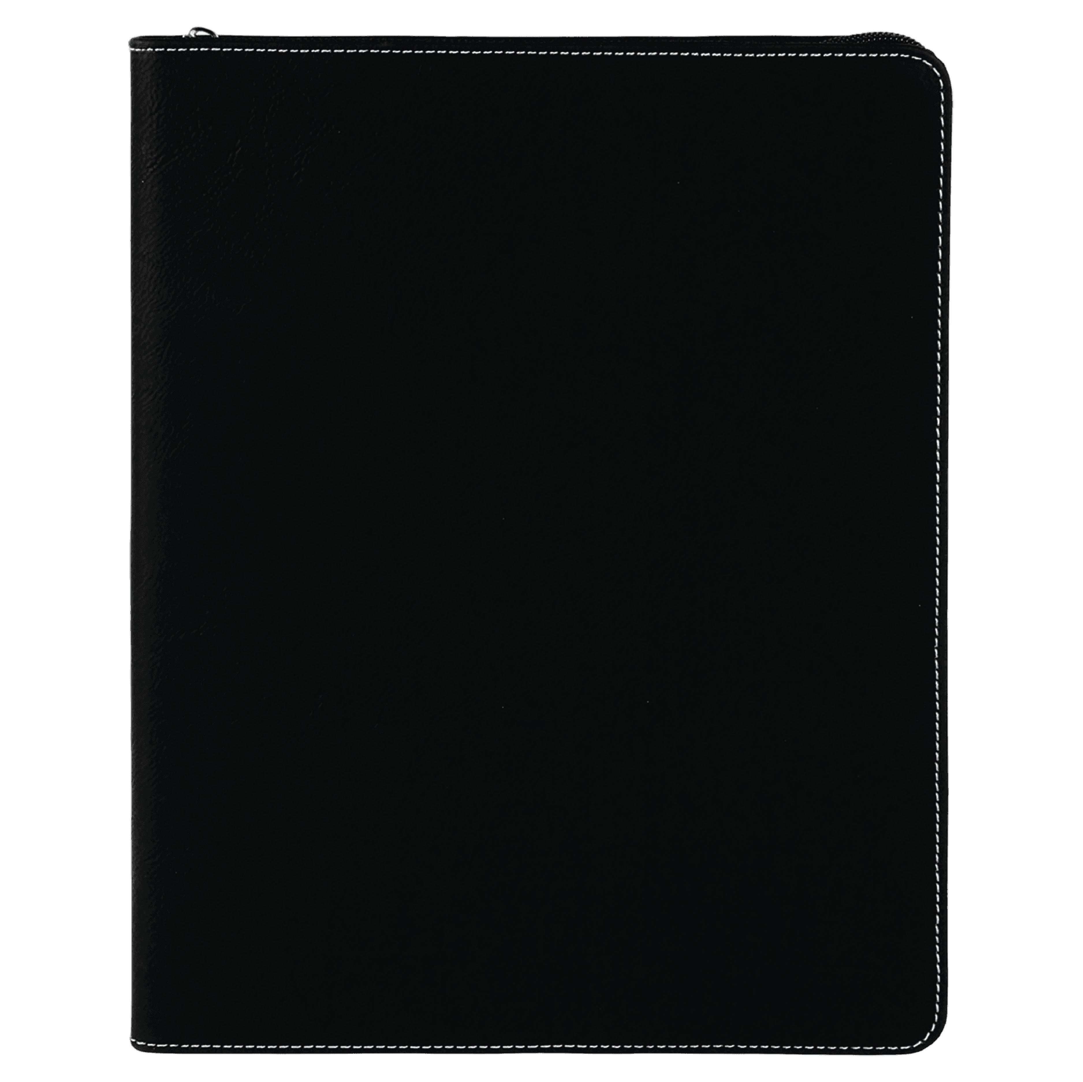 9" x 12" Leatherette Black/Silver Portfolio with Zipper 7